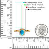 Oval Natural Stone Floral Halo Ring