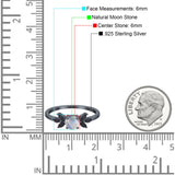 Art Deco Round Natural Stone Floral Ring