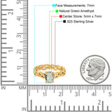 Oval Natural Stone Braided Solitaire Ring