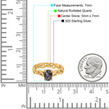 Oval Natural Stone Braided Solitaire Ring