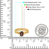 Oval Natural Stone Braided Solitaire Ring