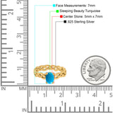 Oval Natural Stone Braided Solitaire Ring