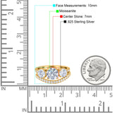 Two Piece Round Natural Stone Trio Ring
