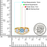 Two Piece Round Natural Stone Trio Ring