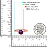 Floral Round Natural Stone Solitaire Ring
