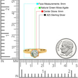 Floral Round Natural Stone Solitaire Ring