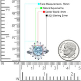 Art Deco Round Natural Stone Floral Ring