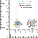 Art Deco Round Natural Stone Floral Ring