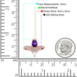 Pear Teardrop Natural Stone Wedding Ring