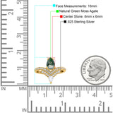 Pear Teardrop Natural Stone Wedding Ring