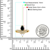 Pear Teardrop Natural Stone Wedding Ring