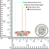 Art Deco Round Natural Stone Floral Ring