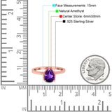 Pear Teardrop Natural Stone Solitaire Ring