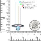 Pear Teardrop Natural Stone Solitaire Ring