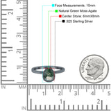 Pear Teardrop Natural Stone Solitaire Ring