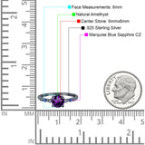 Minimalist Round Natural Stone Art Deco Ring