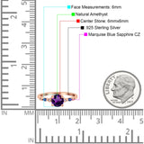 Minimalist Round Natural Stone Art Deco Ring