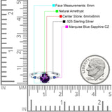 Minimalist Round Natural Stone Art Deco Ring