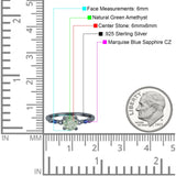 Minimalist Round Natural Stone Art Deco Ring