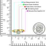 Minimalist Round Natural Stone Art Deco Ring