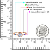 Minimalist Round Natural Stone Art Deco Ring