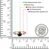 Minimalist Round Natural Stone Art Deco Ring