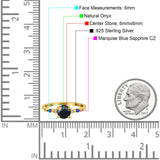 Minimalist Round Natural Stone Art Deco Ring