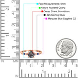 Minimalist Round Natural Stone Art Deco Ring