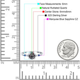 Minimalist Round Natural Stone Art Deco Ring