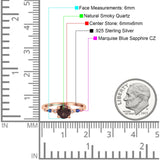 Minimalist Round Natural Stone Art Deco Ring