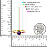 Minimalist Round Natural Stone Art Deco Ring