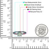 Minimalist Round Natural Stone Art Deco Ring