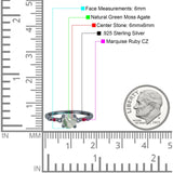 Minimalist Round Natural Stone Art Deco Ring