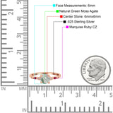 Minimalist Round Natural Stone Art Deco Ring