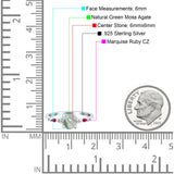 Minimalist Round Natural Stone Art Deco Ring