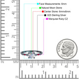 Minimalist Round Natural Stone Art Deco Ring