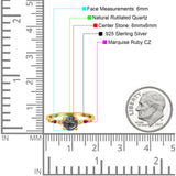 Minimalist Round Natural Stone Art Deco Ring