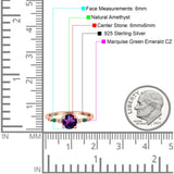 Minimalist Round Natural Stone Art Deco Ring