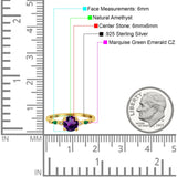 Minimalist Round Natural Stone Art Deco Ring