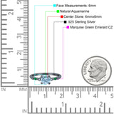 Minimalist Round Natural Stone Art Deco Ring