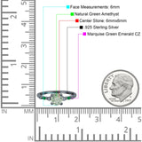 Minimalist Round Natural Stone Art Deco Ring