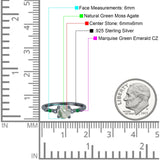 Minimalist Round Natural Stone Art Deco Ring