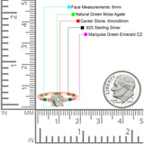 Minimalist Round Natural Stone Art Deco Ring