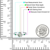 Minimalist Round Natural Stone Art Deco Ring