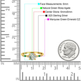 Minimalist Round Natural Stone Art Deco Ring