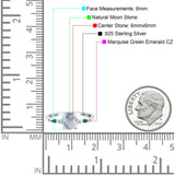 Minimalist Round Natural Stone Art Deco Ring