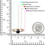 Minimalist Round Natural Stone Art Deco Ring