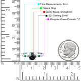 Minimalist Round Natural Stone Art Deco Ring