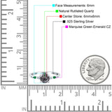 Minimalist Round Natural Stone Art Deco Ring