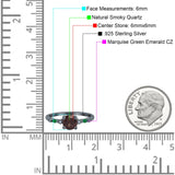 Minimalist Round Natural Stone Art Deco Ring